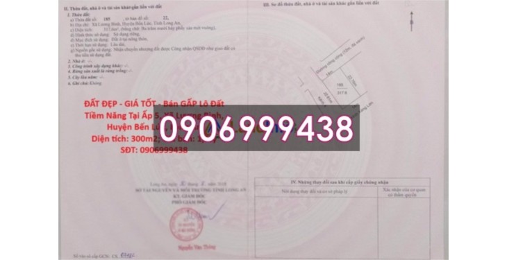 Bán GẤP lô đất đẹp tiềm năng tại Ấp 5 (Lương Bình, Bến Lức, Long An cũ