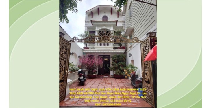 ⭐Chính chủ bán nhà phố đẹp có sân vườn đẹp - Giá tốt tại Trúc Bạch