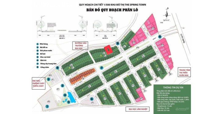 Cần tiền bán nhanh lô đất dự án The Spring Town Xuân Mai, DT 106m2,